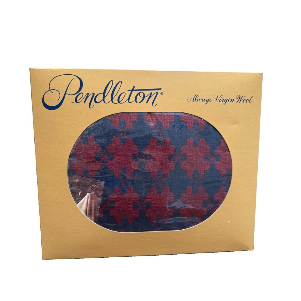 New Vintage Pendleton Pure Virgin Wool Occasional Throw Blanket Boxed Fringed